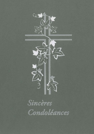[CRT-50CON1843] Carte double/laser - Sincères condoléances - 12x17cm - envel