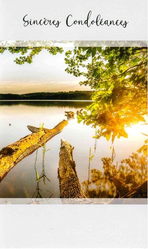 [CRT-50CON186] Carte double Sincères Condoléances - 9,5x16cm - envelop/cell