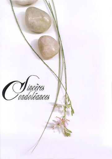 [CRT-50CON1879] Carte double Sincères Condoléances - 12x17cm/cello+enveloppe