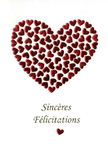 [CRT-50MAR34085] Wenskaart Sincères Félicitations - 12x17cm/cello+omslag