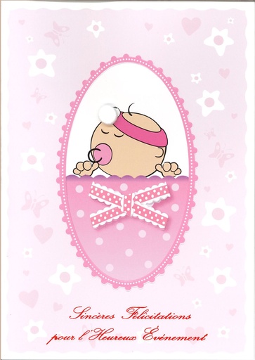 [CRT-50NAI32222] Umschlagkarte Nachwunsch - Sincères félicitaion pour ...