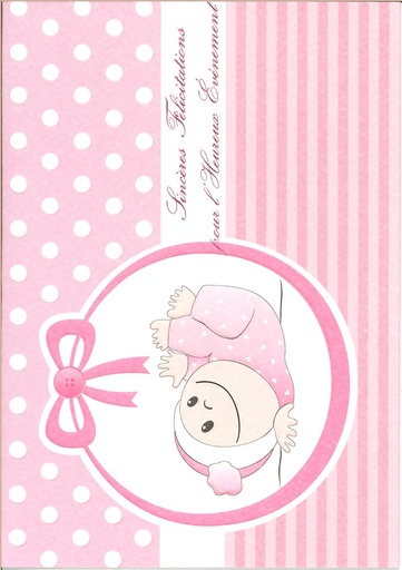 [CRT-50NAI32936] Carte double 'Sinc. Félic. pour... - 12x17cm/cello+enveloppe