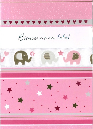 [CRT-50NAI33288] Carte double Bienvenue au bébé - 12x17cm/cello+enveloppe