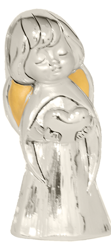 [ENG-35HRT888A] Engeltje met hart - kunsthars/verzilverd H 10cm