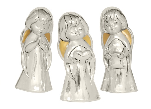 [ENG-35PRI886A] Biddend engeltje - kunsthars/verzilverd H 15cm