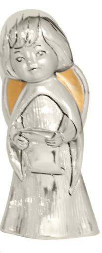 [ENG-35ZIN890A] Engeltje zingend - 6cm - kunsthars/verzilverd