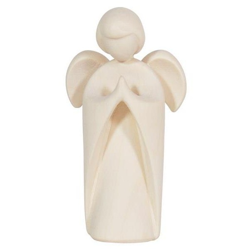 [ENG-57PE027N] Engel biddend - houtsnij/natuur - 7,5cm