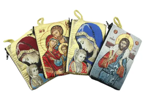 [ETU-20MB] Assortiment (4) rozenkranszakjes/ikoon (105x70mm)