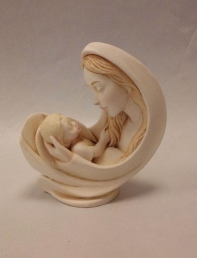 [BLD-99M03] Statue Mutter/child - resin/white - 8cm