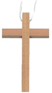 [KOK-09713] Croce I Comunione in legno con laccio bianco