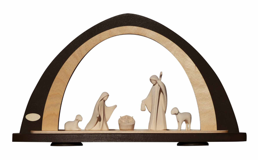 [GIR-82BC 2] CRECHE LUMINEUSE BOIS ARTISANALE 5 PIECES 29*52 CM