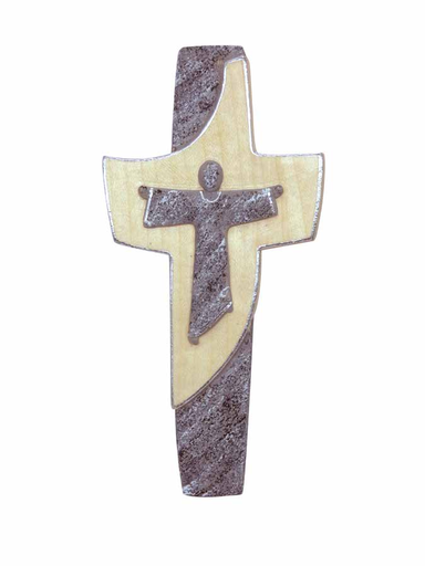 [GIR-82BCR 1] CROIX BOIS DU VAL GARDENA MODERNE EFFET PIERRE 15*7,5 CM