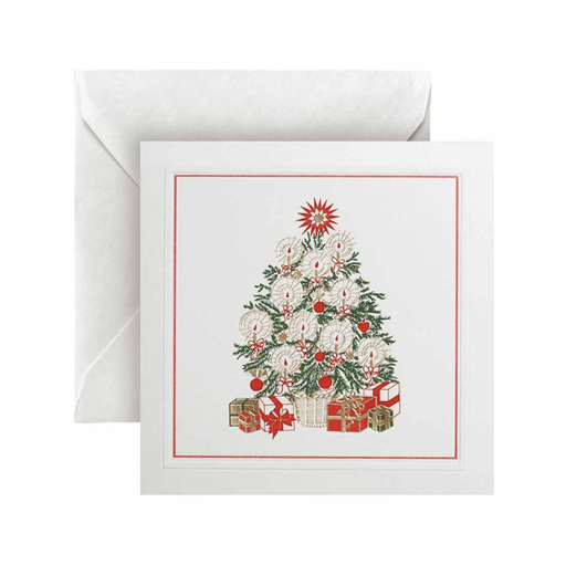 [GIR-82BP11227] CARTE DOUBLE SAPIN 13.5*13.5 CM