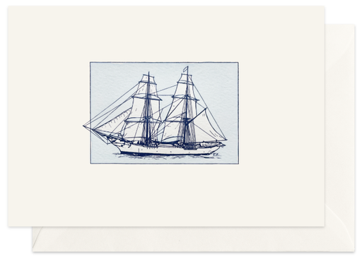 [GIR-82BP11311] CARTE DOUBLE VOILIER 10.5*14.8 CM