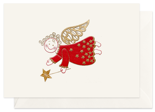 [GIR-82BP11431] CARTE DOUBLE ANGE 10.5*14.8 CM