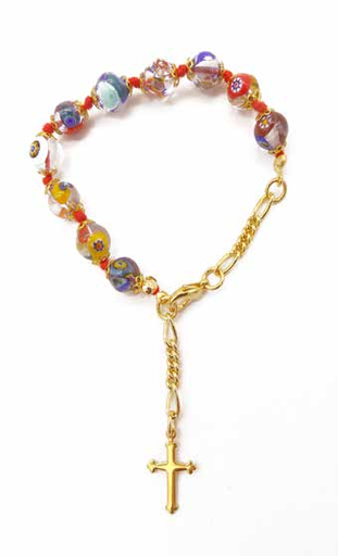 [GIR-82BRA 9] BRACELET MURANO MULTICOLORE TRANSPARENT