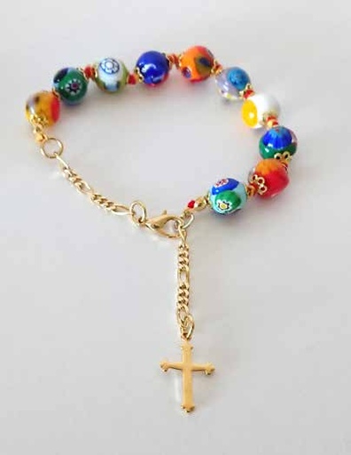 [GIR-82BRA 1] BRACELET MURANO MULTICOLORE