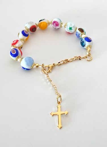 [GIR-82BRA3] BRACELET MURANO BLANC