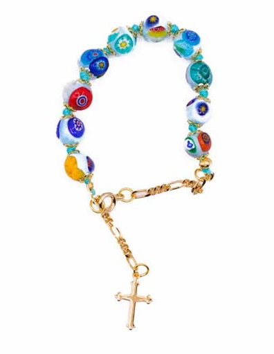 [GIR-82BRA4] BRACELET MURANO BLEU CLAIRE