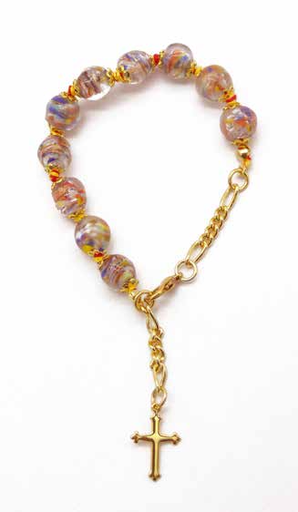 [GIR-82BRA 8] BRACELET MURANO ARLEQUIN TRANSPARENT