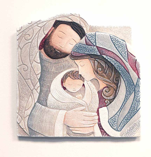 [GIR-82CA18] 1025130RO CADRE RELIEF ET PEINTURE FAIT MAIN 26*26CM
