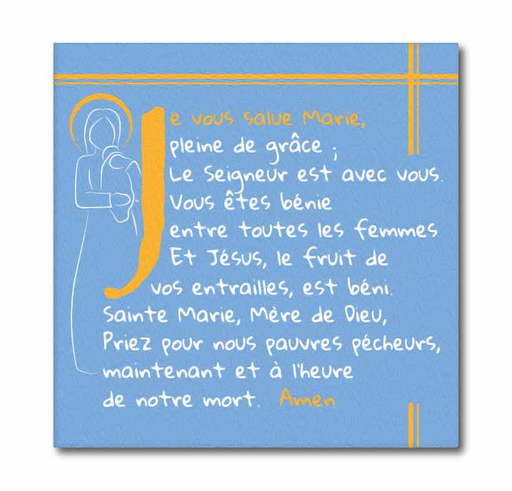 [GIR-82CA 35] CADRE EN TOILE CANVAS 20*20 CM JE VOUS SALUE MARIE