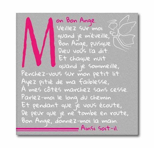[GIR-82CA 36] CADRE EN TOILE CANVAS 20*20 CM MON BON ANGE