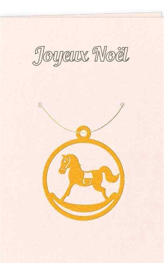 [GIR-82CDDECN5] CARTES DOUBLES DECO  NOEL JOYEUX NOEL CHEVAL