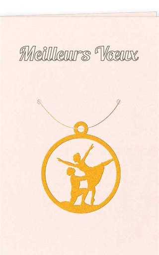 [GIR-82CDDECN6] CARTES DOUBLES DECO  NOEL MEILLEURS VOEUX DANSE