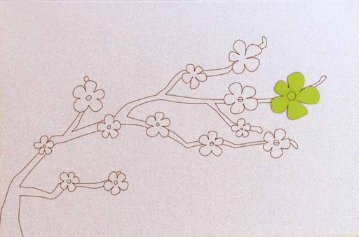 [GIR-82CDDESCH15] CARTES DOUBLES DESSINS BRANCHE FLEUR