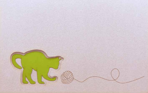 [GIR-82CDDESCH16] CARTES DOUBLES DESSINS CHAT LAINE