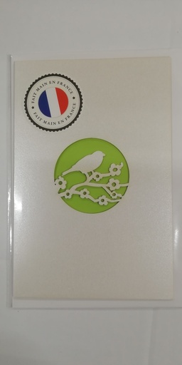 [GIR-82CDDESCV41] CARTES DOUBLES DESSINS  OISEAU FLEUR