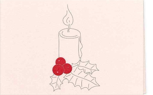 [GIR-82CDDESN2] CARTES DOUBLES DESSINS NOEL BOUGIE