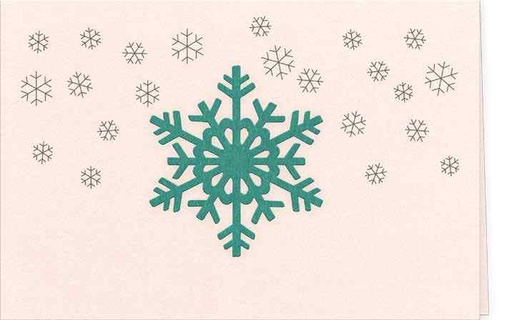 [GIR-82CDDESN6] CARTES DOUBLES DESSINS NOEL FLOCON 1 BLEU ELECTRIQUE