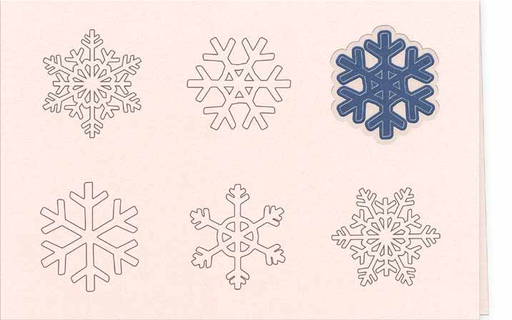 [GIR-82CDDESN7] CARTES DOUBLES DESSINS NOEL FLOCON 2 BLEU NUIT