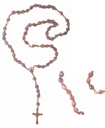 [GIR-82CHAPM 9] CHAPELET MURANO ARLEQUIN TRANSPARENT