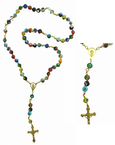 [GIR-82CHAPM 11] CHAPELET MURANO MULTICOLORE MAT
