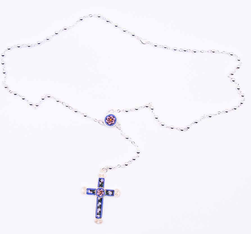 [GIR-82CHAPMO2] MOSAIQUE BIZANTINE PENDENTIF CROIX BLEU