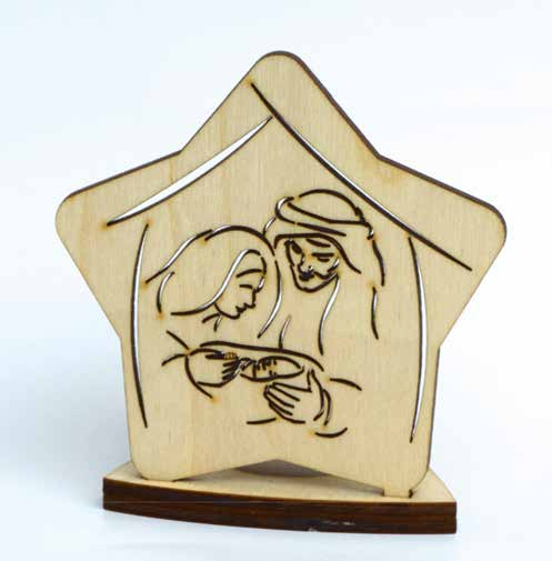 [GIR-82CPH1] PHOTOPHORE BOIS DECOUPE LASER STE FAMILLE 10.5CM 35494