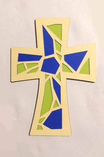 [GIR-82CROIX 2] BEIGE  VERT MOSAIQUE