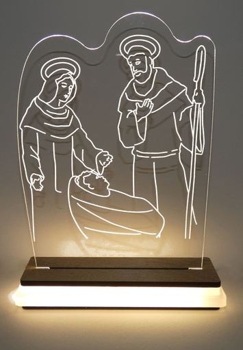 [GIR-82DCL 1] LAMPE PLEXIGLASS SAINTE FAMILLE 14 CM