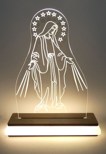 [GIR-82DCL 2] LAMPE PLEXIGLASS VIERGE MIRACULEUSE 14 CM