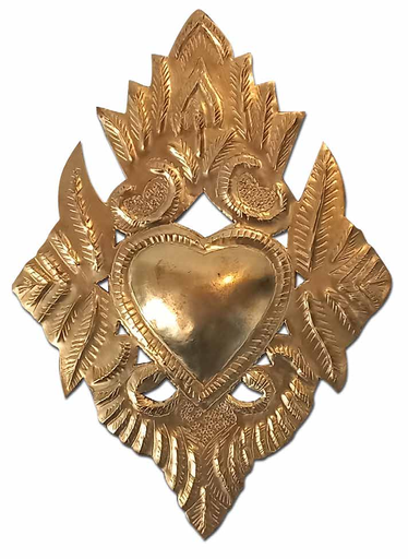[GIR-82EVL 17] EX VOTO LAITON EMBOSSE ET DECOUPE MAIN, 25*18 CM