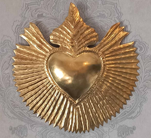 [GIR-82EVL 19] EX VOTO LAITON EMBOSSE ET DECOUPE MAIN. 20*20 CM