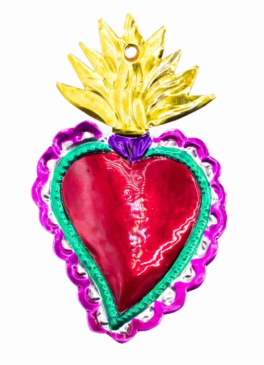 [GIR-82EVL 11] EX VOTO EMBOSSE ET PEINT A LA MAIN 14CM