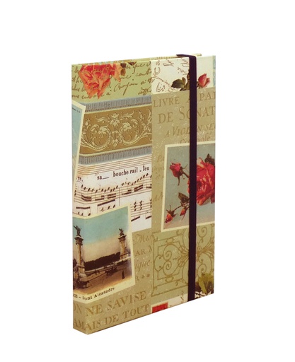 [GIR-82RO NBE 126] CAHIER RIGIDE AVEC ELASTIQUE 10,5*15 CM