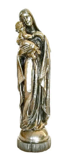 [GIR-82S4] VIERGE A L ENFANT FINITION BRONZE 23CM