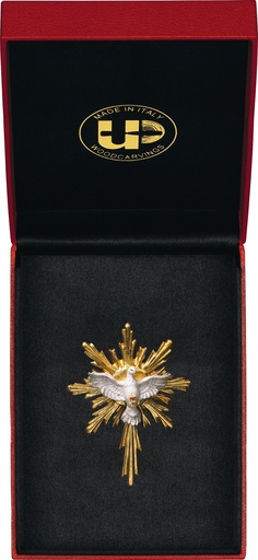 [GIR-82SB1] Statuette bois Saint Esprit avec auréole 6*5cm