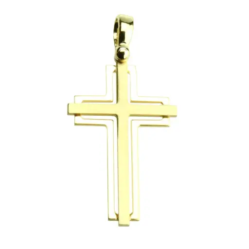 [HKP-53CR02] Cross pendent - silver 925% gold plated - OCR 5289