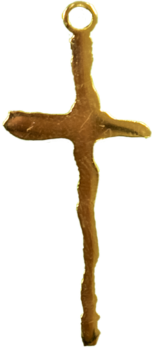 [HKP-54CR01] Kruisje gestyliseerd zonder corpus 20x35mm - Pl-goud 3æm